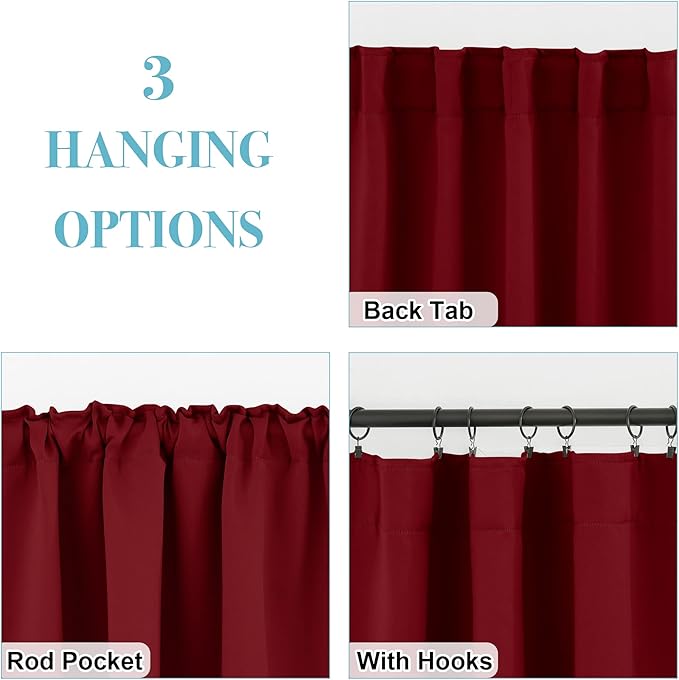 RYB HOME Small Window Curtains Blackout, Privacy Thermal Insulating Drapes - Image 6