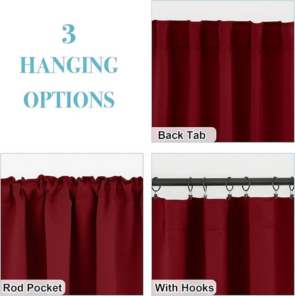 RYB HOME Blackout Curtains for Living Room, Privacy Thermal Insulating Window - Image 2