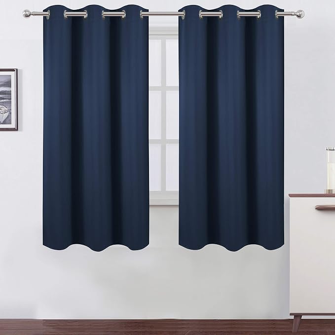 LEMOMO Navy Blue Thermal Blackout Curtains/38 x 63 Inch/Set of 2 Panels Room by Lemomo