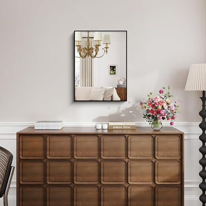 KOCUUY Black Bathroom Mirror, 18x24 Inch Rectangle Mirror - Image 4