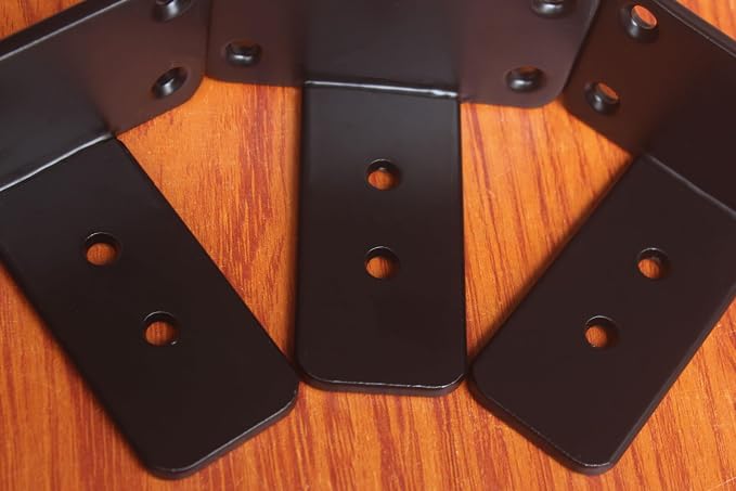 4 Pack - 3 inch Black Hidden L Shelf Bracket Iron Floating Shelf Brackets - Image 6