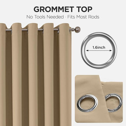 Joydeco Blackout Patio Sliding Door Curtains 84 Inches Long, Grommet Privacy - Image 9