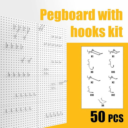 Spampur Peg Board, 8 Pack Metal Pegboard Panels - Image 7