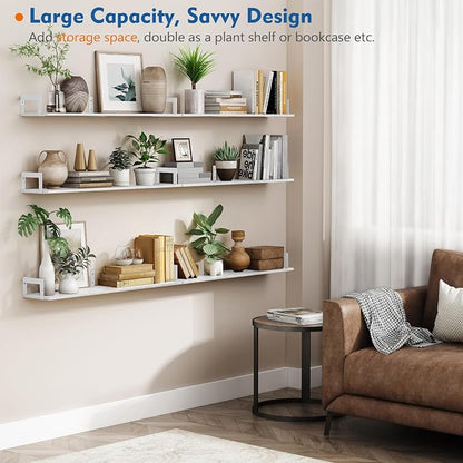 Harwaya White Floating Book Shelves - Image 4