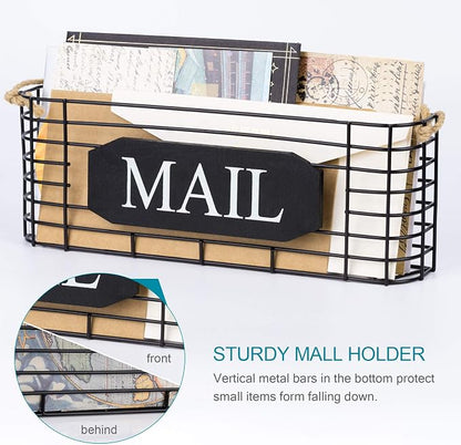 SRIWATANA Rustic Mail Key Holder, Mail Organizer Wall Mount - Image 6