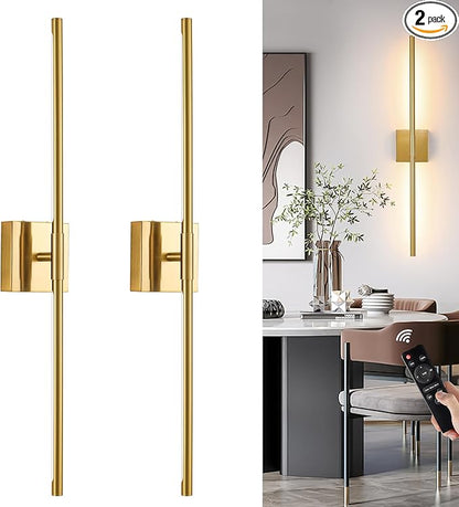 Morauroral 36 Inch Battery Operated Wall Sconces Set of 2, Dimmable Battery by Morauroral