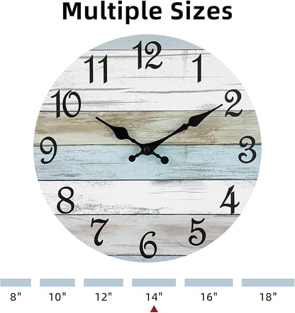 CHYLIN Wall Clock 14 Inch Bathroom Clock, Rustic Wall Clocks Battery Operated - Image 3