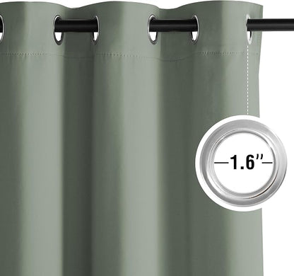 NICETOWN Room Darkening Draperies Curtains Panels, 2 Panels Sage Green W52 x - Image 4