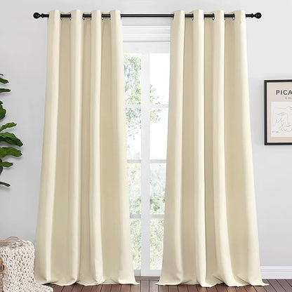 NICETOWN Beige Room Darkening Curtains 108" Long by NICETOWN