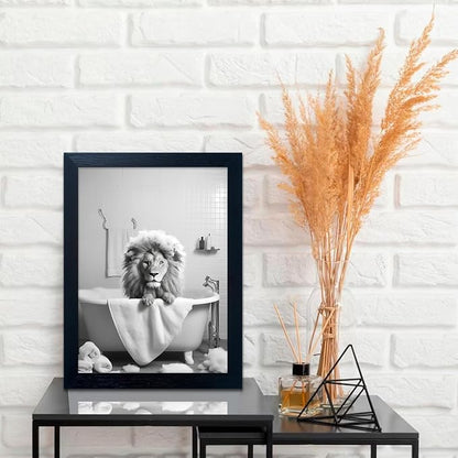 Black and White Lion Canvas Wall Art Bathroom Pictures Paintings - Image 6