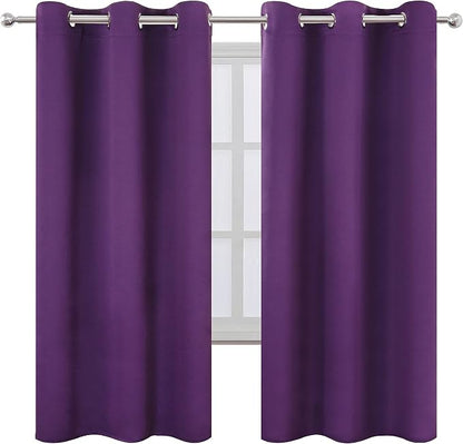 LEMOMO Purple Thermal Blackout Curtains/42 x 72 Inch/Set of 2 Panels Room - Image 2