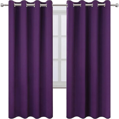 LEMOMO Purple Thermal Blackout Curtains/52 x 72 Inch/Set of 2 Panels Room - Image 2