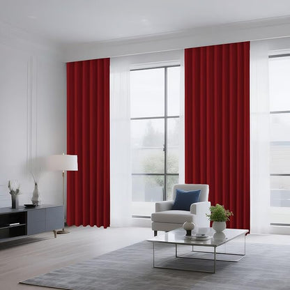 CUCRAF Red Blackout Curtains 84 inch Length 2 Panels Set, Rod Pocket Room - Image 8