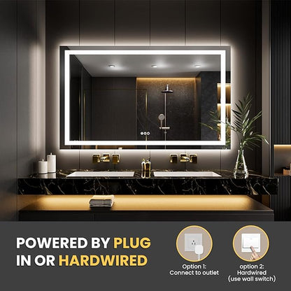 LOAAO 66"X40" LED Mirror for Bathroom, Lighted Bathroom Mirror - Image 6