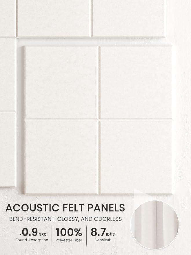 Bumusty Large Felt Bulletin Board, 30 Push Pins, 40 Adhesive Tabs, Milky White - Image 3