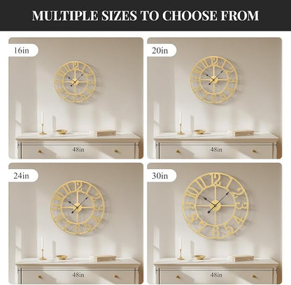 Cuspin Gold Wall Clock 16 Inch, Decorative Wall Clocks Battery-Operated - Image 6