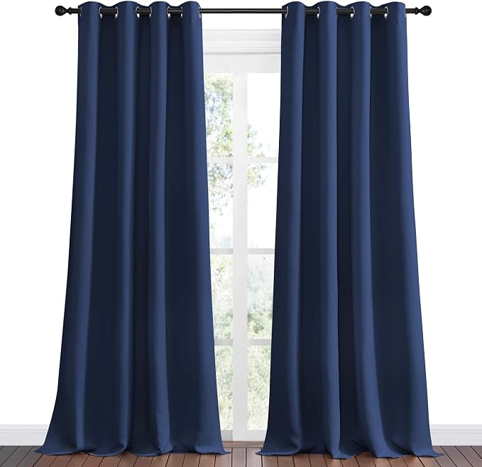 NICETOWN Navy Blackout Curtains 102" Long - Image 2