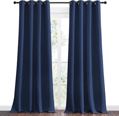 NICETOWN Navy Blackout Curtains 102" Long - Image 2