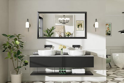 Briivue 55.1x30.1 Inch Black Bathroom Mirror - Image 8