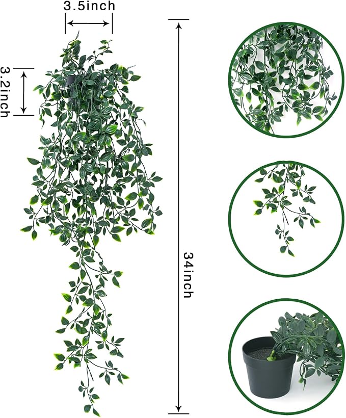 Freyalife Fake Plants Artificial Mandala Vine Faux Hanging Potted Plants - Image 2