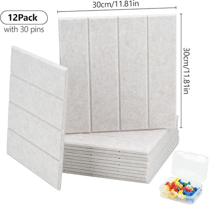 Acoustic Felt Bulletin Board Tiles Self-Adhesive Sound Absorbing Wall Panels - Image 4