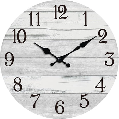 KECYET Wall Clock Battery Operated 10 Inch Gray Silent Non Ticking Country by KECYETWALLCLOCK