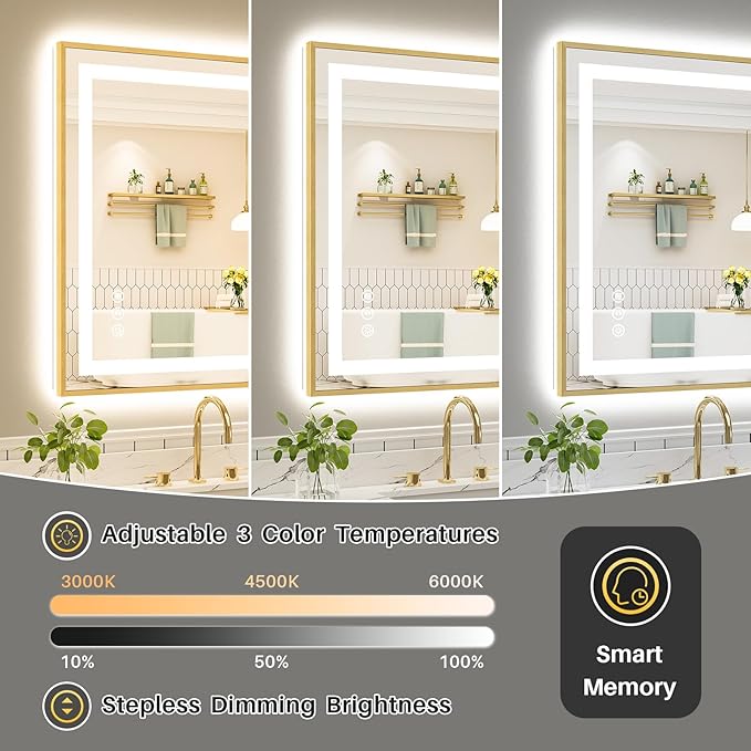 44x36 Inch LED Bathroom Mirror - Image 5