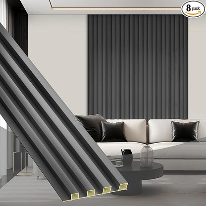 OUZUGIE WPC Acoustic Slat Wall Paneling, Living Room, TV Background, Study Room by OUZUGIE