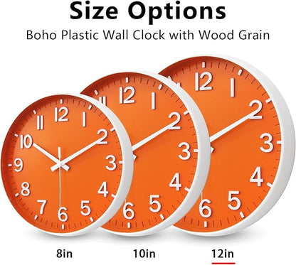 HZDHCLH Wall Clocks Battery Operated, Wall Clock Orange, 12 inch Wall Clock - Image 5