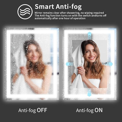 Koonmi 36"x40" LED Mirror for Bathroom, 90CRI Anti-Fog Vanity Mirror - Image 6