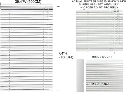 YIIBAII Mini Blinds Suitable for 40" W x 64" H Windows 1" Aluminum Horizontal - Image 6