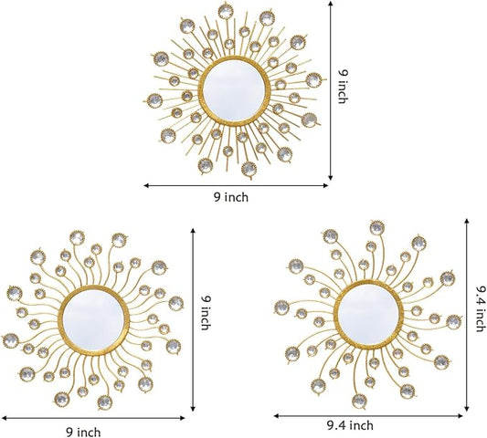 Mirror Wall Decor Wall Mirrors Decorative Sunburst Boho Mirror Gold Mirror Wall - Image 2