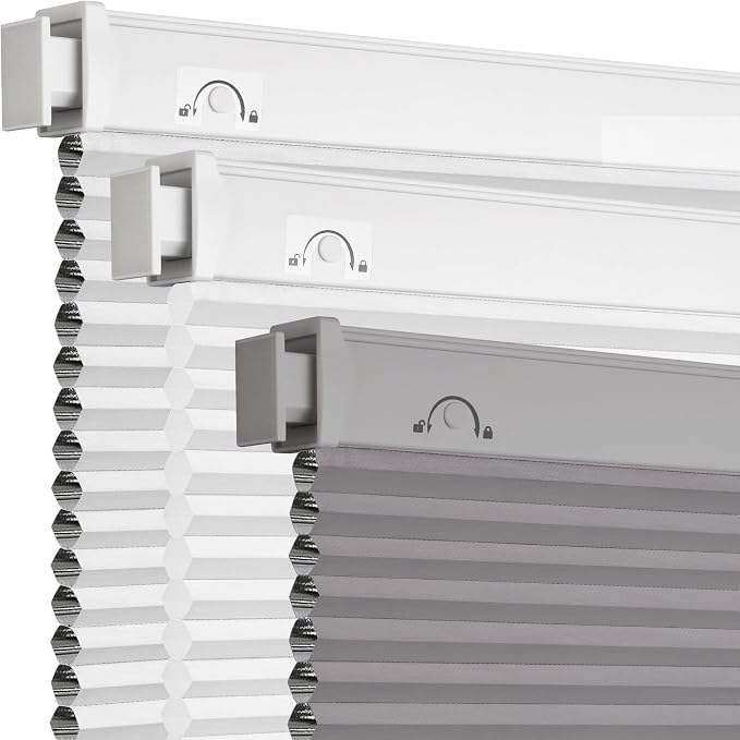 Grandekor No Drill No Tools Cordless Cellular Shades, 29.5" W x 64" H, UV by Grandekor
