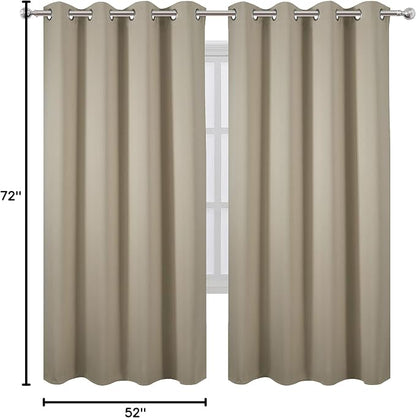 LEMOMO Beige Thermal Blackout Curtains/52 x 72 Inch/Set of 2 Panels Room - Image 10