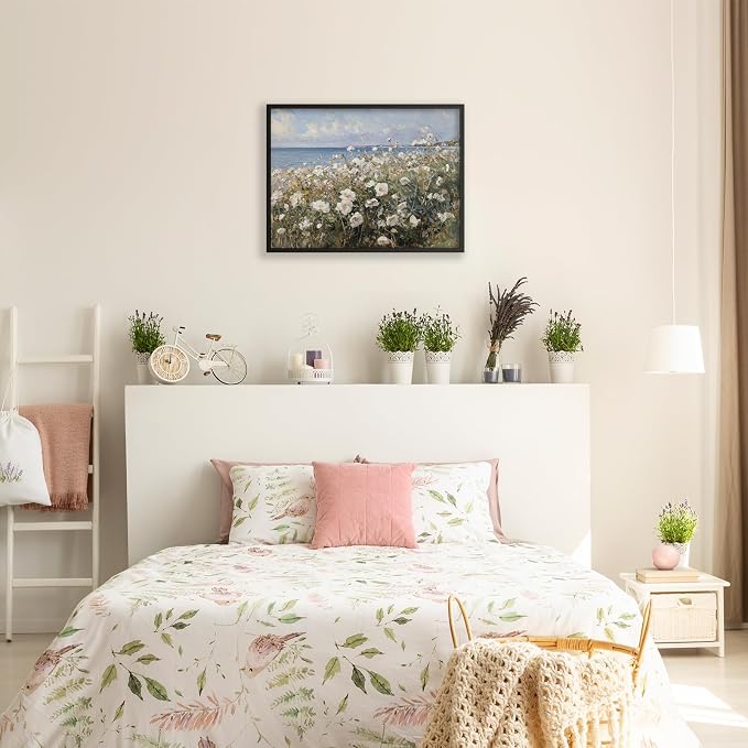 Nature Landscape Wall Art Coastal Wildflower Poster 16X24 inch Black Framed - Image 5