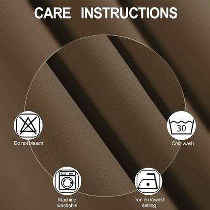 LEMOMO Brown Blackout Curtains/38 x 54 Inch/Set of Two Panels Grommet Living - Image 4
