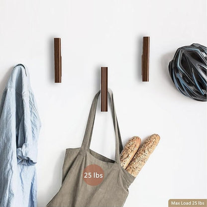 Wood Wall Hooks 4 Pack Coat Hooks Wall Mount Walnut Wooden Hooks - Image 6
