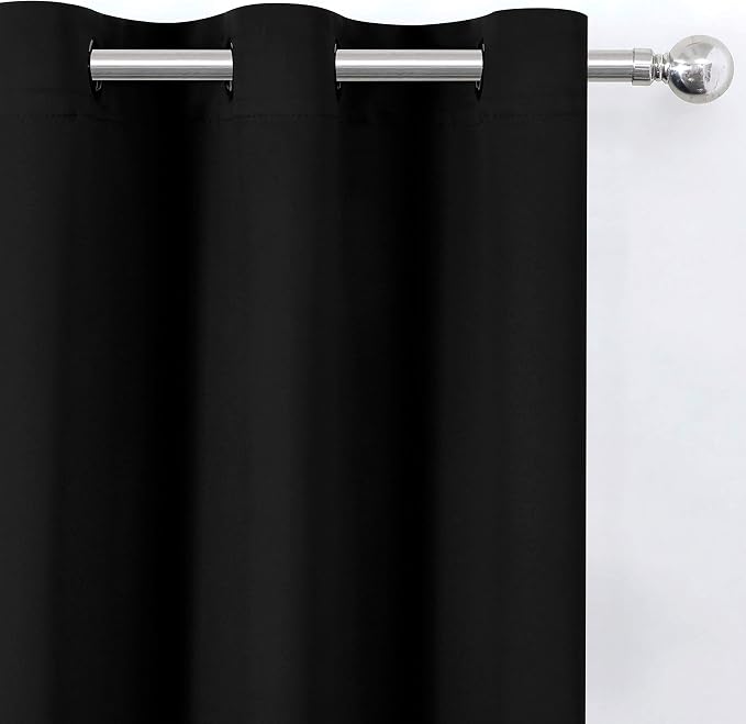 LEMOMO Black Blackout Curtains 34 x 54 Inch Length/Set of 2 Curtain - Image 7