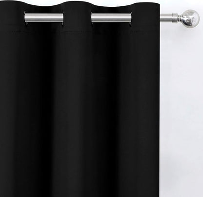 LEMOMO Black Blackout Curtains 34 x 54 Inch Length/Set of 2 Curtain - Image 7