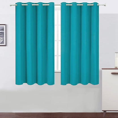 LEMOMO Teal/Turquoise Kids Blackout Bedroom Curtains/52 x 63 Inch/Set of 2 by Lemomo
