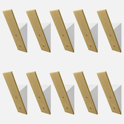 Homeforia Gold Wall Coat Hooks, High End White Wood & Gold Metal Wall Mounted by Homeforia