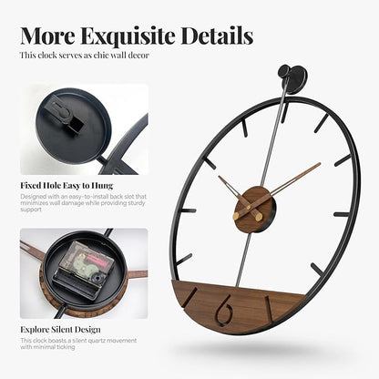 Large Wall Clock 30 Inch, Modern Farmhouse Wall Clock Battery Operated - Image 5