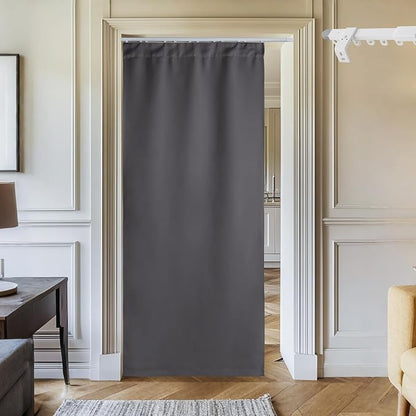 NICETOWN Door Curtain with Adjustable Ceiling Track, W34 x L 80" Thermal by NICETOWN