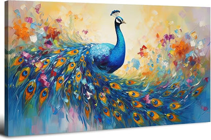 Abstract Peacock Wall Art Colorful Peacock Pictures Wall Decor Abstract Bird by HOME