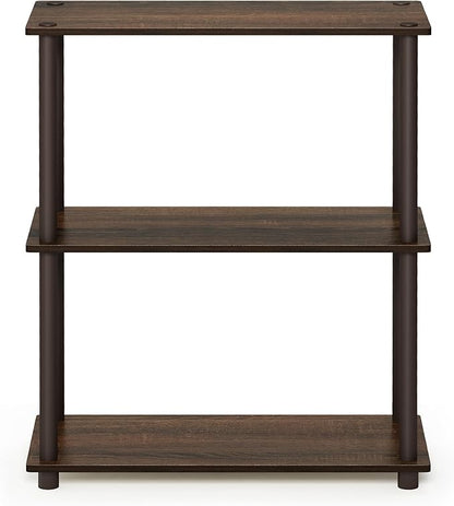 Furinno TURN-N-TUBE Storage Shelves, 3-Tier Book Shelf, Corner Shelf, Toolless - Image 4
