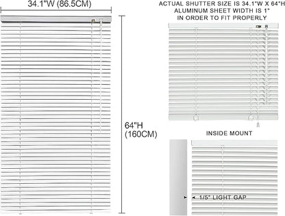 YIIBAII Mini Blinds Suitable for 38" W x 64" H Windows 1" Aluminum Horizontal - Image 6