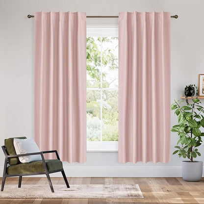 RYB HOME Bedroom Blackout Curtains 63 inches Long, 100% Blackout Thermal by RYBHOME