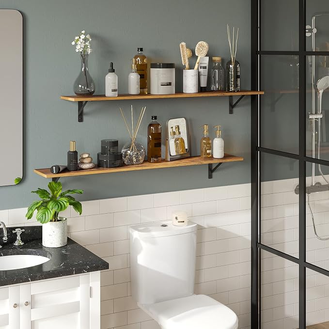 DINZI LVJ Long Wall Shelves, 47.3Inch Wall Mounted Shelves, Extra Large Storage - Image 5