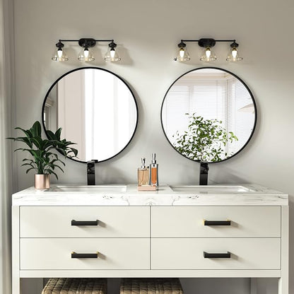 HARRITPURE Round Mirror 15.7 Black Wall Mounted Circle Mirrors Vanity Mirror - Image 8