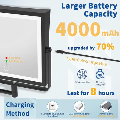 Ruacq Rechargeable Wall Mounted Makeup Mirror - Image 3